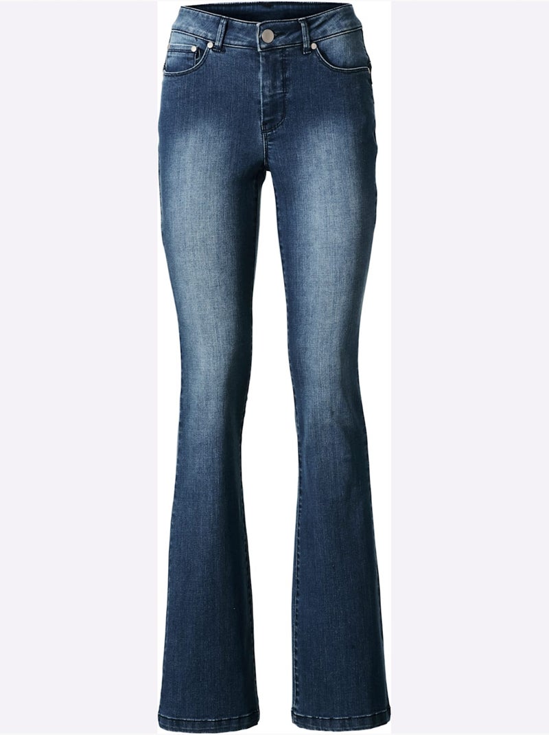 Jean bootcut - taille courte - helline Bleu denim - Kiabi