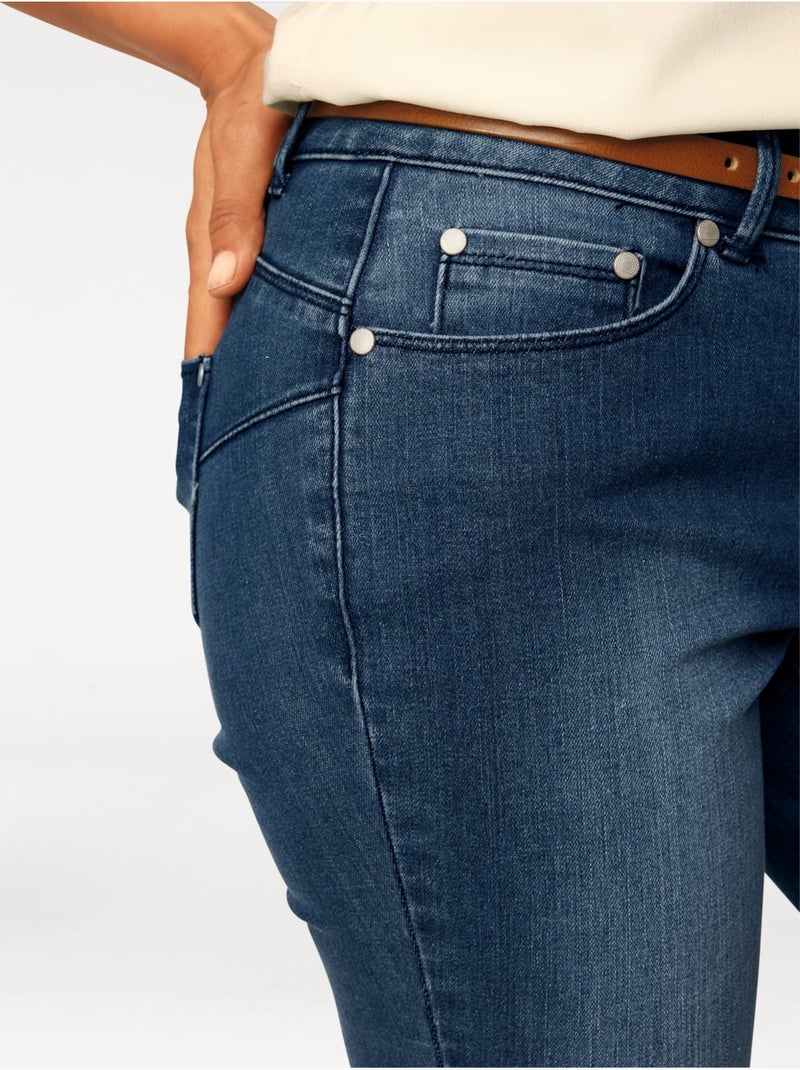 Jean bootcut - taille courte - helline Bleu denim - Kiabi