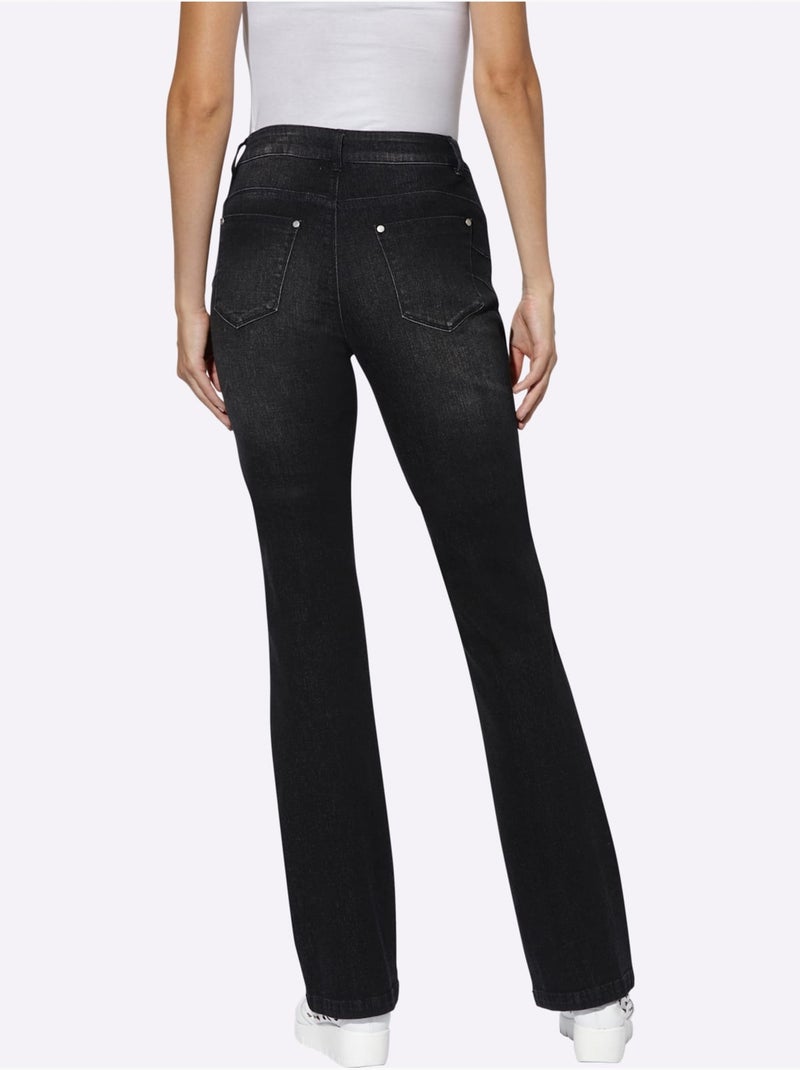 Jean bootcut - taille courte - helline Noir - Kiabi