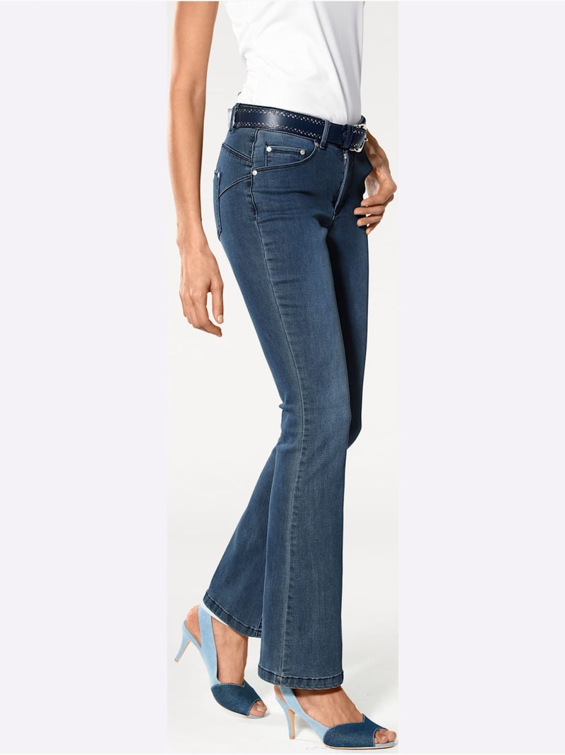 Jean bootcut - taille standard - helline Bleu denim - Kiabi