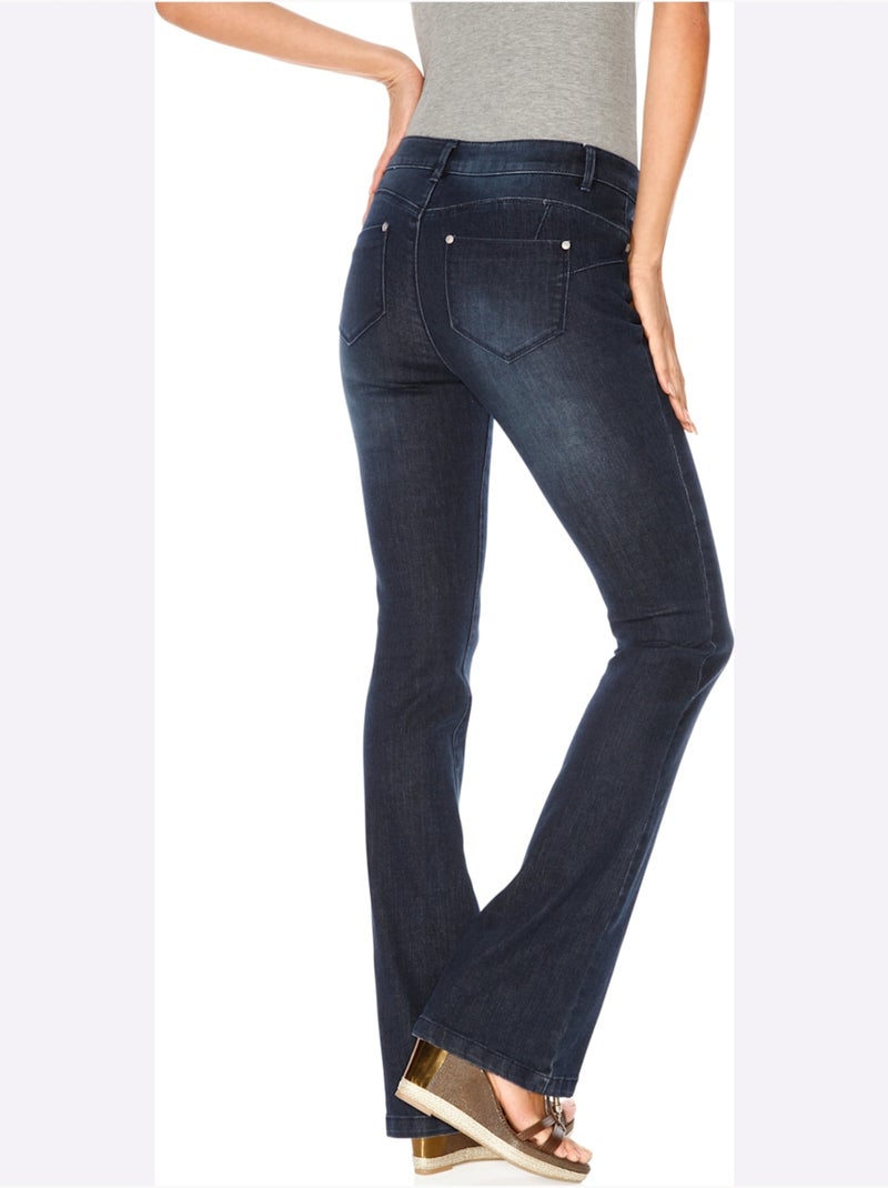 Jean bootcut - taille standard - helline Gris/Multicolore - Kiabi