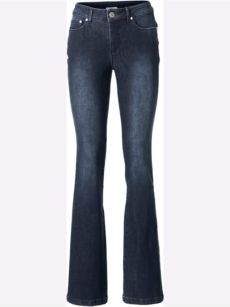 Jean bootcut - taille standard - helline Gris/Multicolore - Kiabi