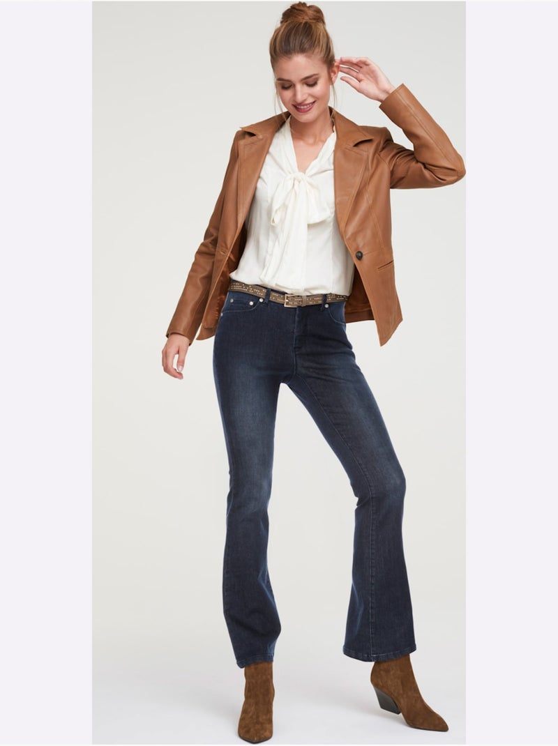 Jean bootcut - taille standard - helline Gris/Multicolore - Kiabi