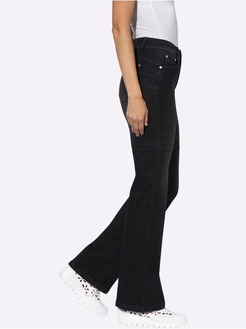Jean bootcut - taille standard - helline Noir - Kiabi