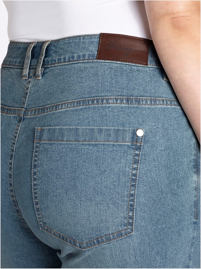 Jean Bootcut - Taille Standard - Sheego Bleu Blanc - Kiabi