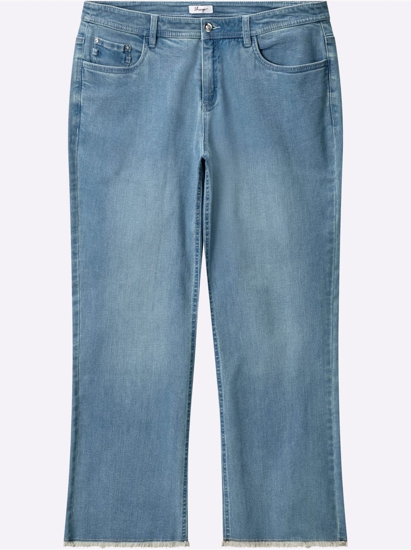 Jean Bootcut - Taille Standard - Sheego Bleu Blanc - Kiabi