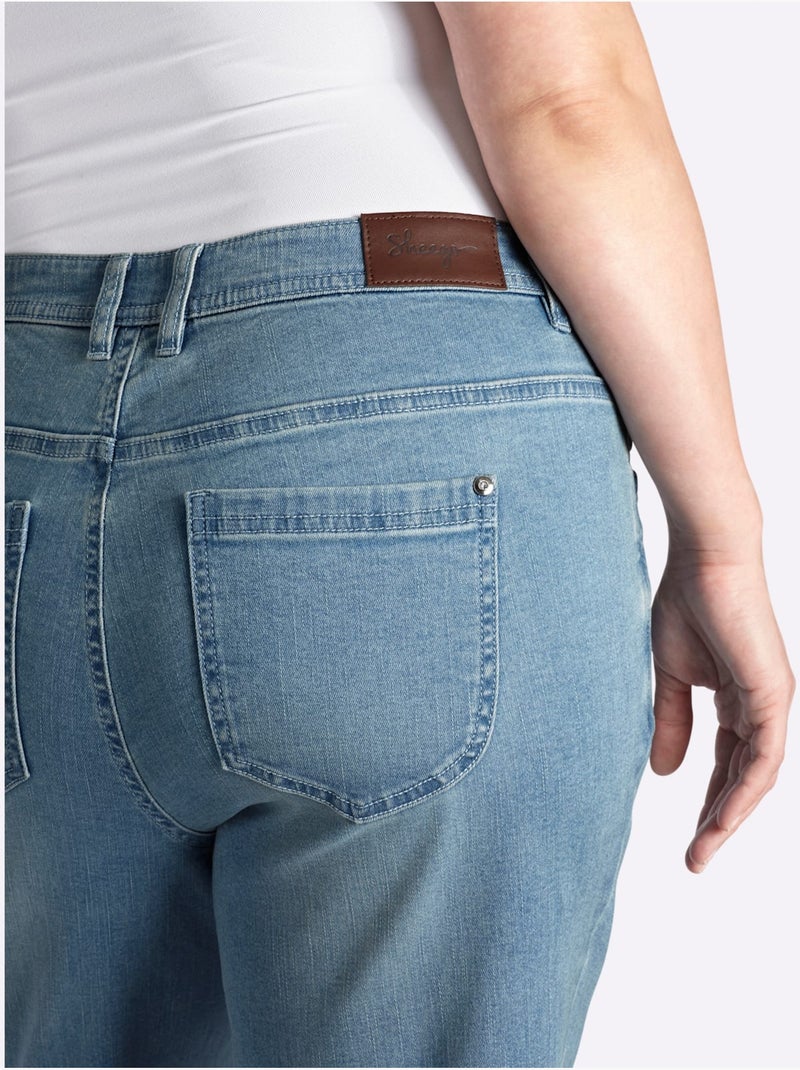 Jean Bootcut - Taille Standard - Sheego Bleu Blanc - Kiabi