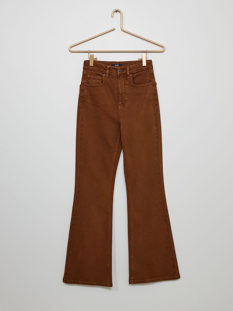 Jean bootcut 5 poches marron - Kiabi