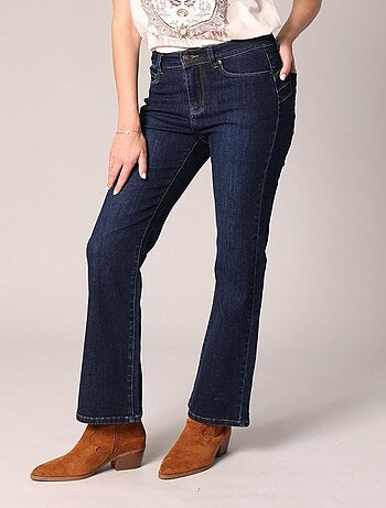 Jean bootcut à taille haute, coupe évasée et denim stretch 'Deeluxe'