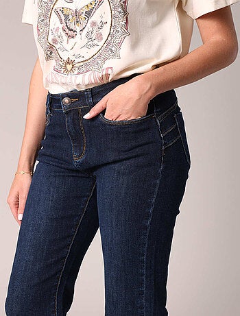 Jean bootcut à taille haute, coupe évasée et denim stretch 'Deeluxe'