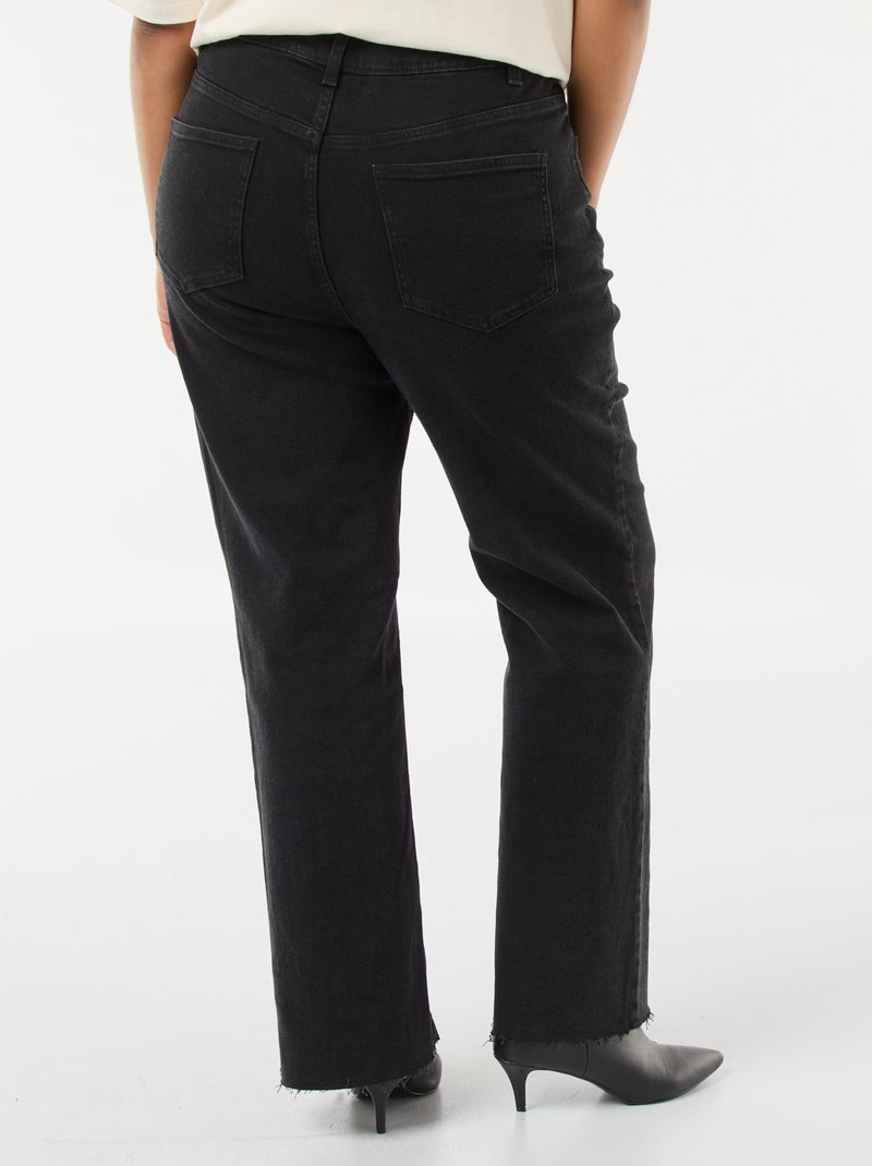 Jean bootcut avec bords à cru Noir - Kiabi
