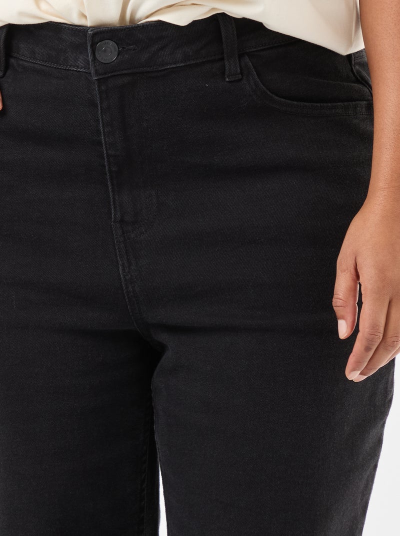 Jean bootcut avec bords à cru Noir - Kiabi