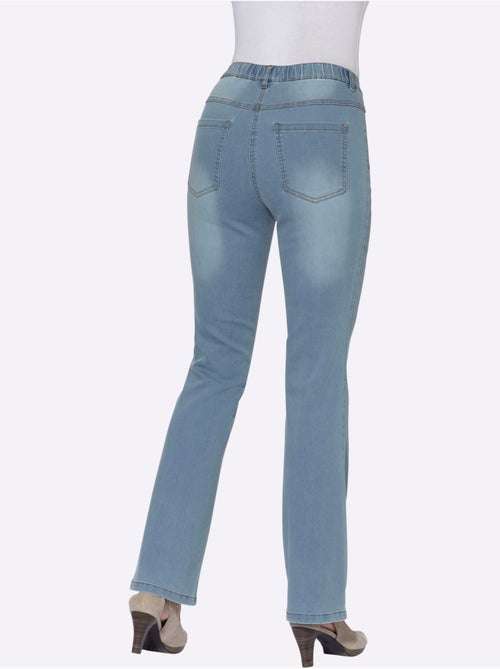 Jean bootcut avec ceinture élastique et poches décoratives - Taille courte - Moda Vilona - Kiabi