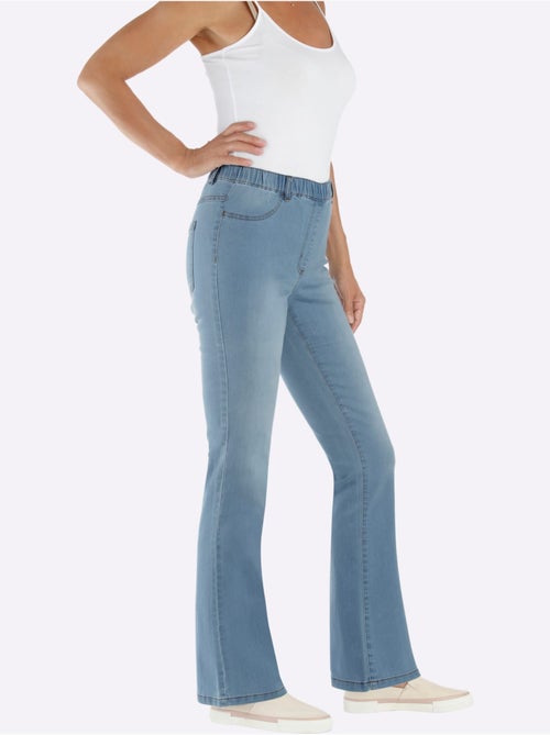 Jean bootcut avec ceinture élastique et poches décoratives - Taille courte - Moda Vilona - Kiabi