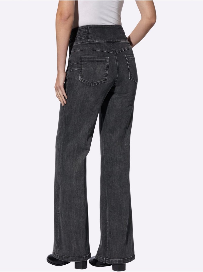 Jean Bootcut Brides Décoratives - Taille Standard - Helline Bleu denim - Kiabi