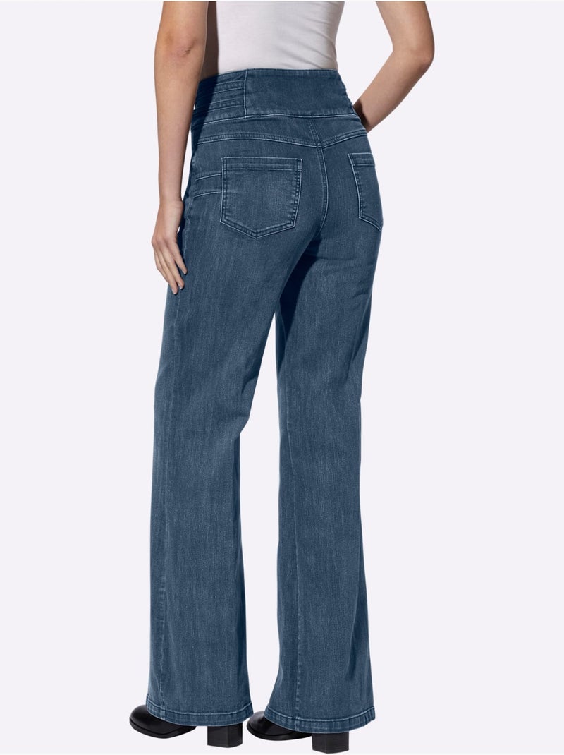 Jean bootcut brides décoratives - taille standard - helline Bleu jean - Kiabi