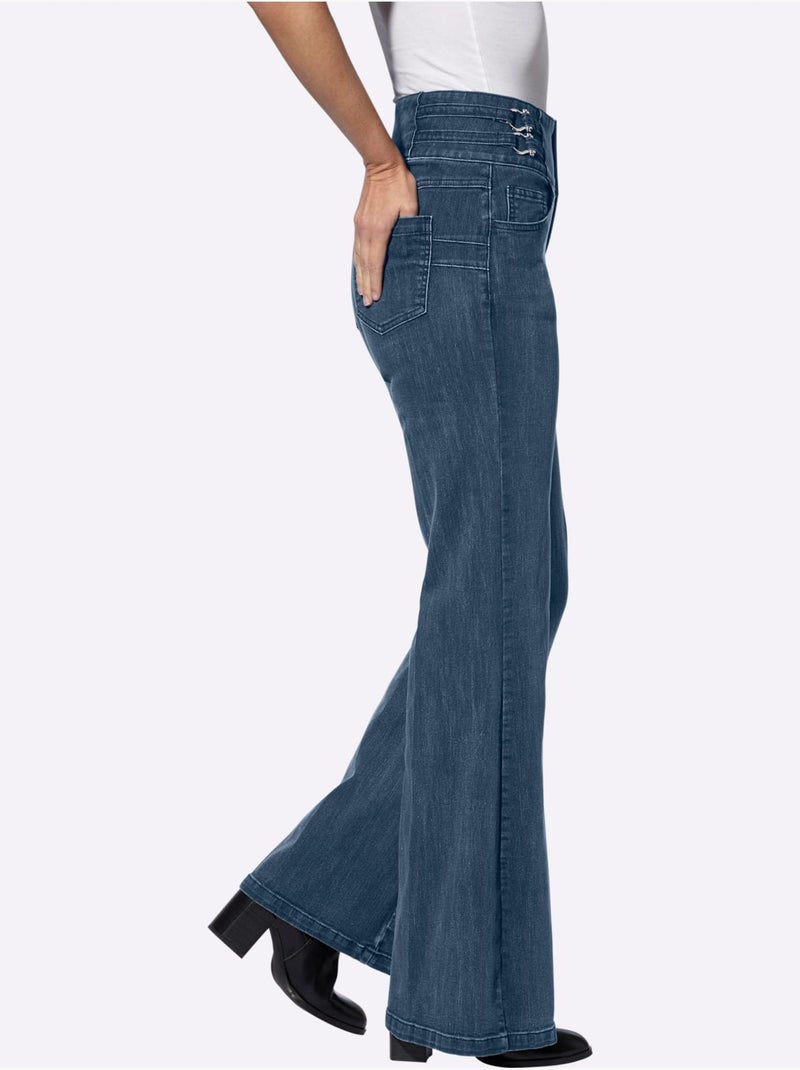 Jean bootcut brides décoratives - taille standard - helline Bleu jean - Kiabi