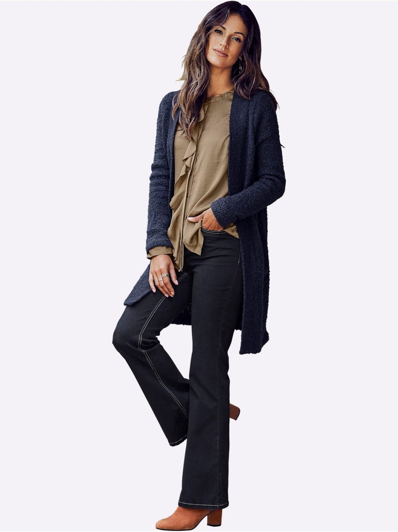 Jean bootcut coupe bootcut décontractée - taille courte - witt Bleu foncé - Kiabi