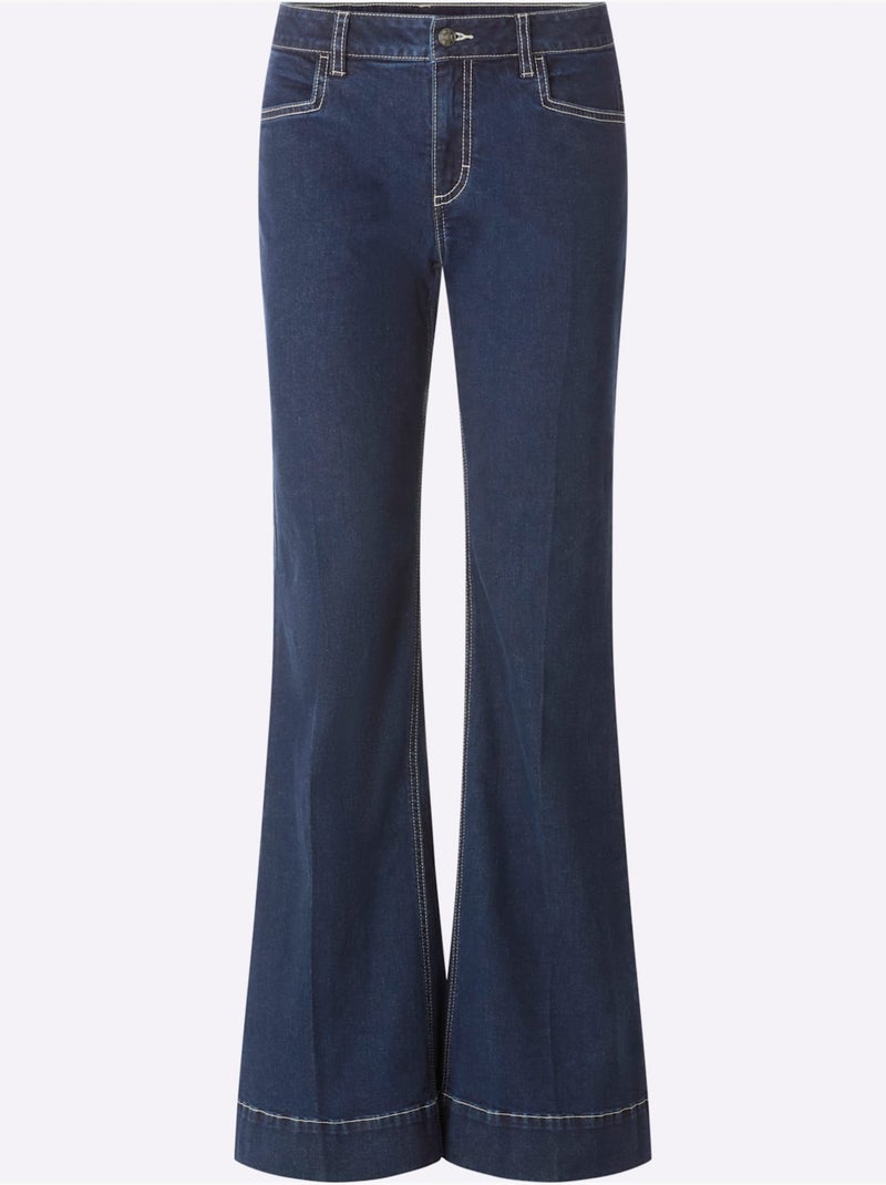 Jean bootcut coupe bootcut décontractée - taille standard - helline Bleu foncé - Kiabi