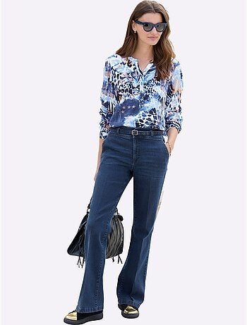 Jean Bootcut Denim Doux - Taille Courte - Moda Vilona