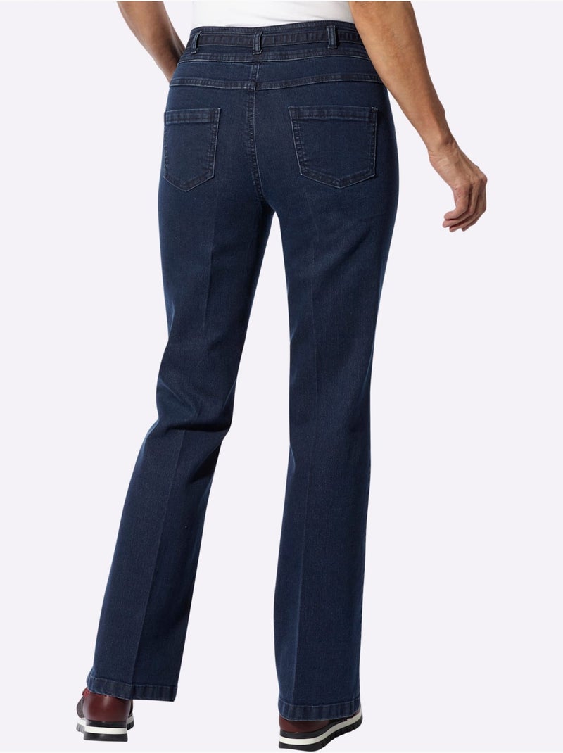Jean Bootcut Denim Doux - Taille Standard - Moda Vilona Bleu foncé - Kiabi