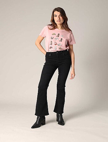 Jean bootcut en denim stretch avec taille haute 'Deeluxe'