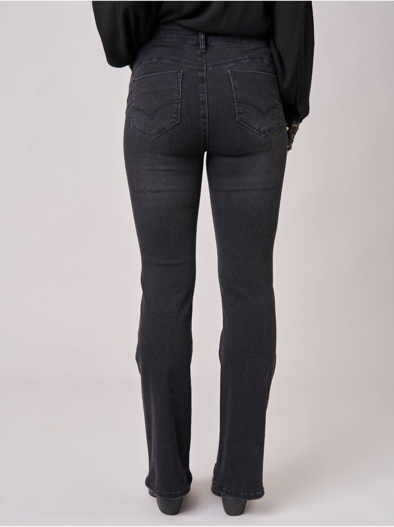 Jean bootcut femme 'deeluxe' Noir Gris - Kiabi