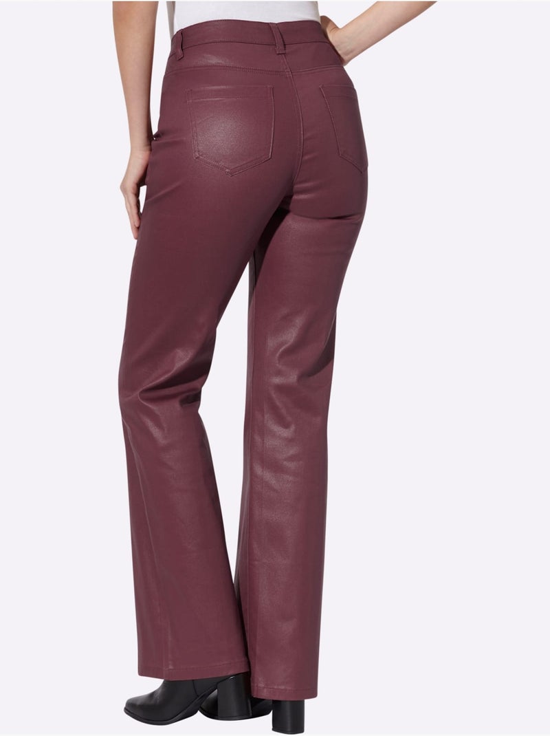 Jean bootcut revêtement brillant - taille standard - helline Bordeaux - Kiabi