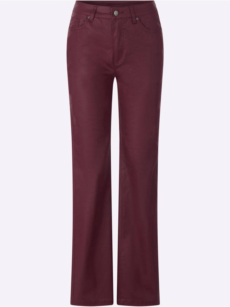 Jean bootcut revêtement brillant - taille standard - helline Bordeaux - Kiabi