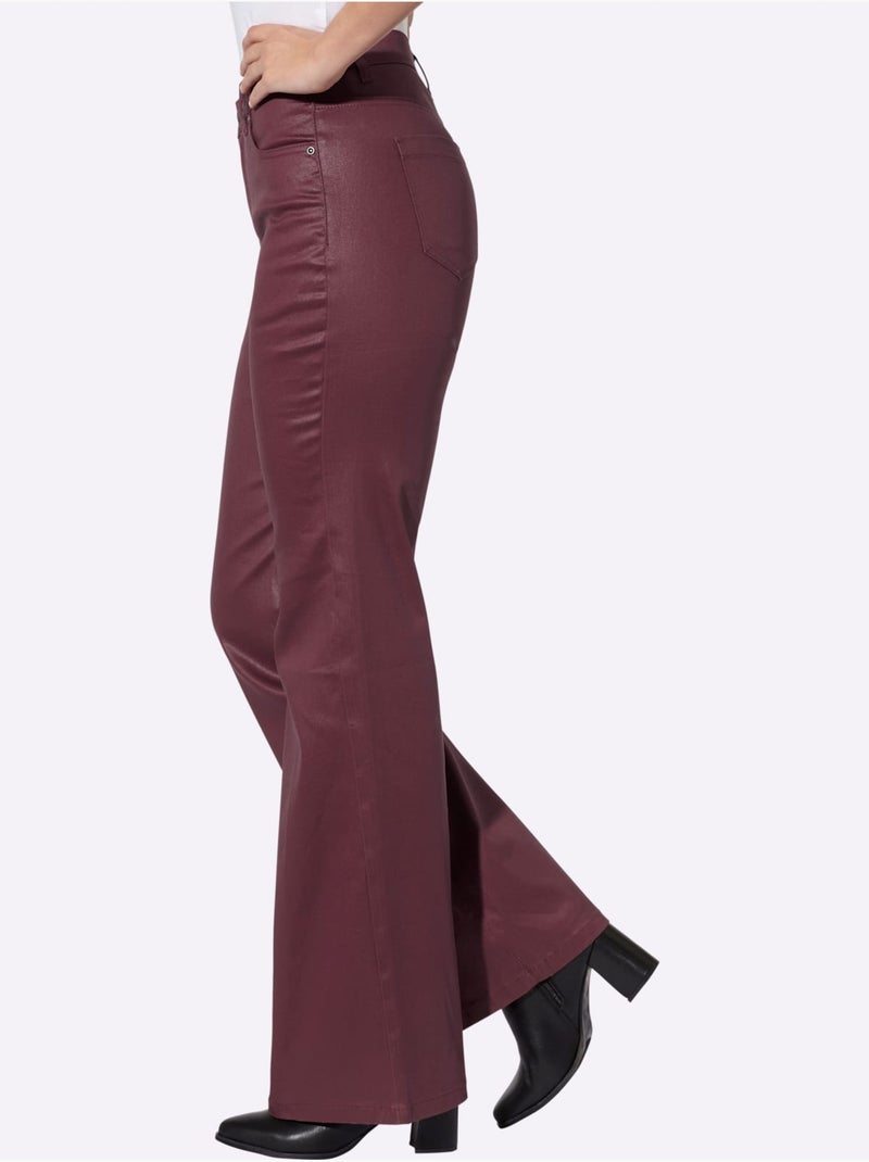 Jean bootcut revêtement brillant - taille standard - helline Bordeaux - Kiabi