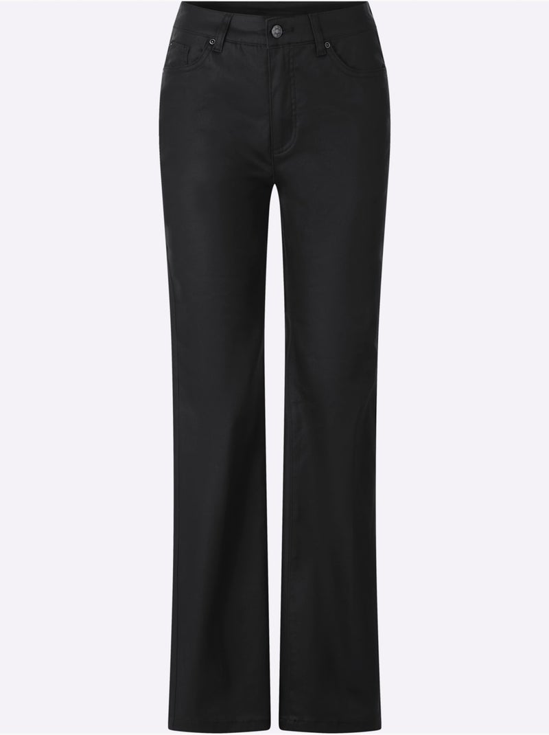 Jean bootcut revêtement brillant - taille standard - helline Noir - Kiabi