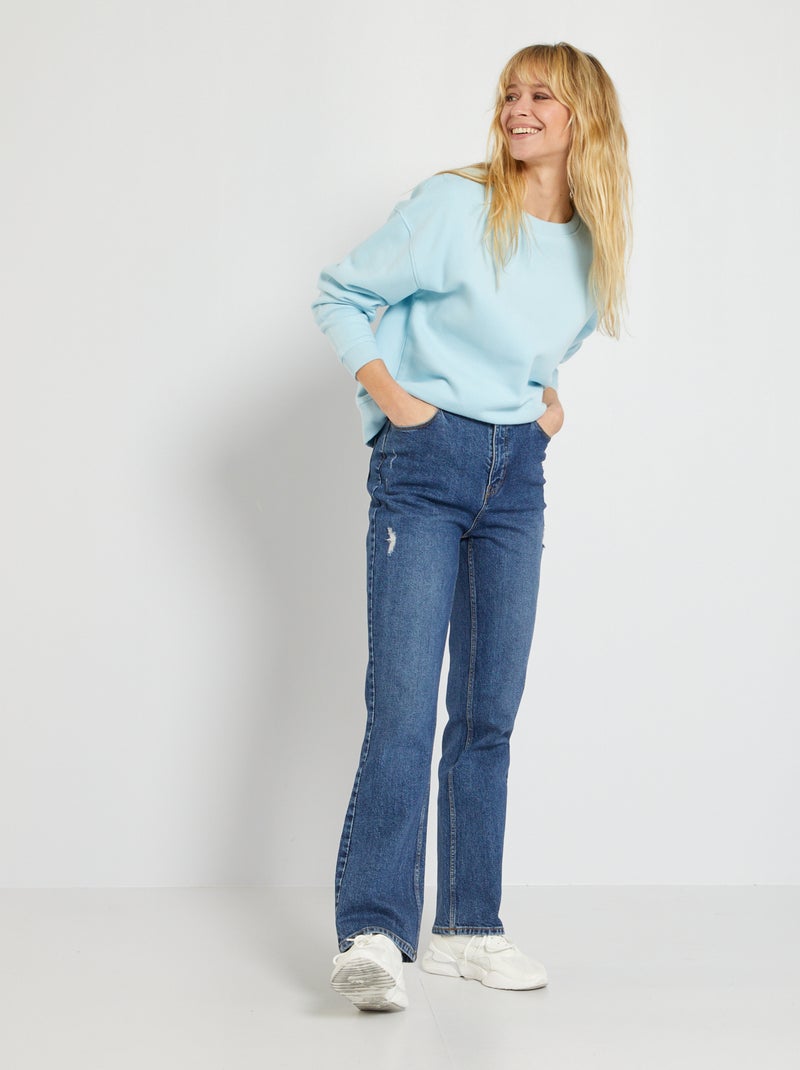 Jean bootcut troué brut - Kiabi