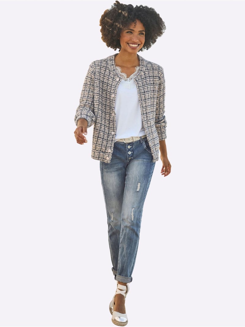 Jean Boyfriend - Taille Courte - Helline Bleu - Kiabi
