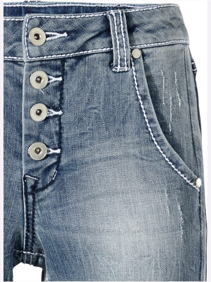 Jean Boyfriend - Taille Standard - Helline Bleu - Kiabi