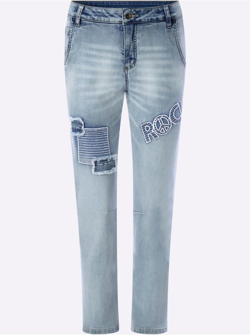 Jean boyfriend coton extensible confortable - taille standard - helline - Kiabi Jean boyfriend coton extensible confortable - taille standard - helline - Kiabi