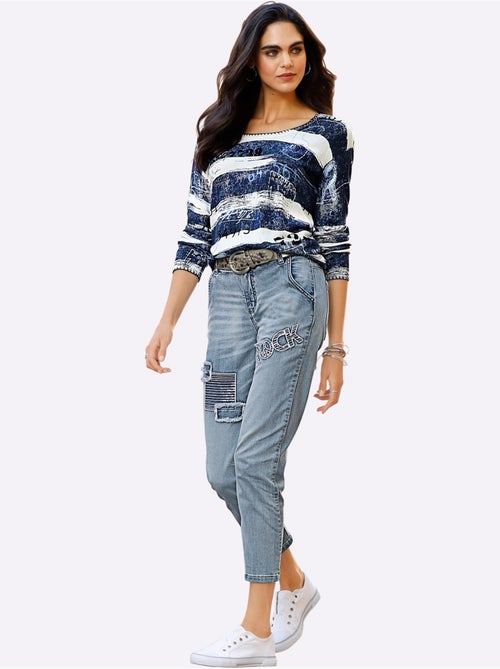 Jean boyfriend coton extensible confortable - taille standard - helline - Kiabi Jean boyfriend coton extensible confortable - taille standard - helline - Kiabi
