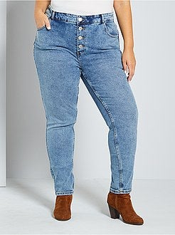 Jean boyfriend délavage neige - Kiabi