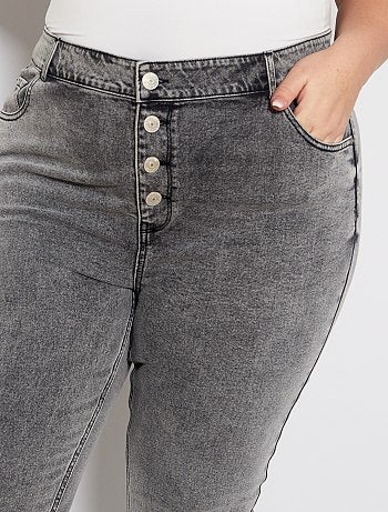 Jean boyfriend délavage neige - Kiabi