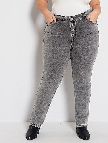 Jean boyfriend délavage neige - Kiabi