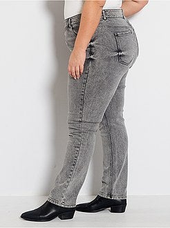 Jean boyfriend délavage neige - Kiabi