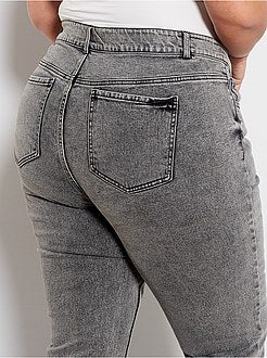 Jean boyfriend délavage neige - Kiabi