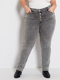 Jean boyfriend délavage neige - Kiabi