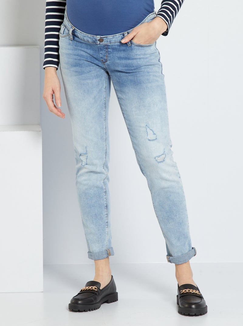 Jean boyfriend grossesse bleu - Kiabi