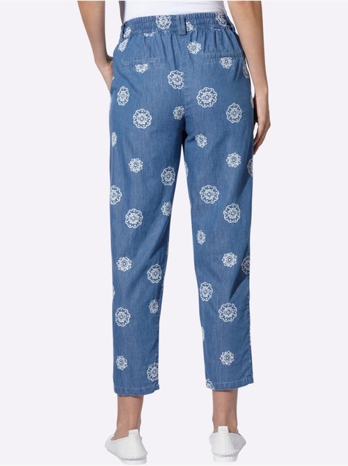 Jean broderie florale - taille standard - helline - Kiabi Jean broderie florale - taille standard - helline - Kiabi