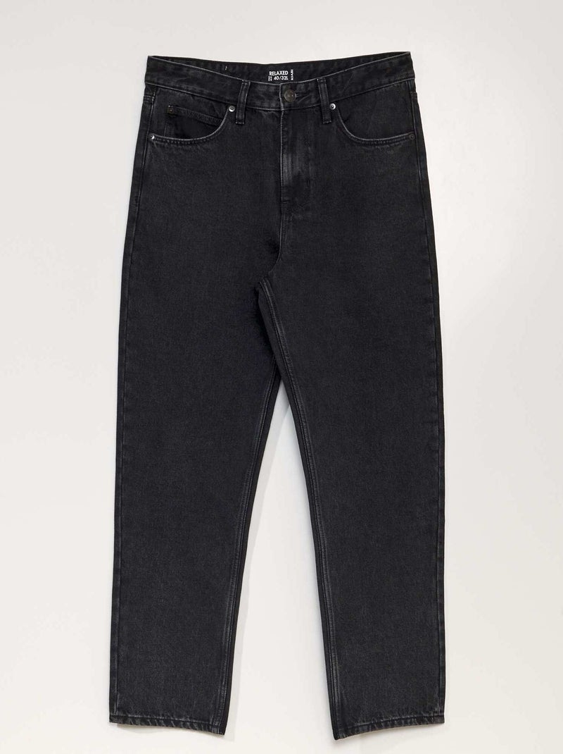 Jean brut coupe relaxed Noir - Kiabi
