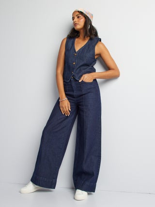 Jean brut wide leg