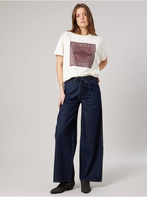 Jean brut wide leg femme 'deeluxe' - Kiabi