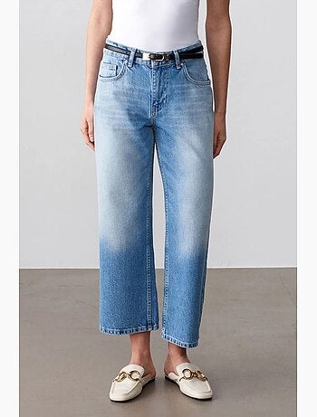 Jean capri wide leg à taille basse dilvin