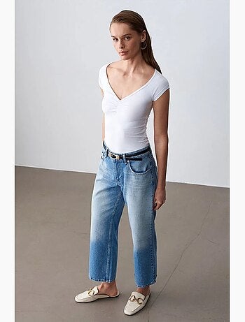 Jean capri wide leg à taille basse dilvin