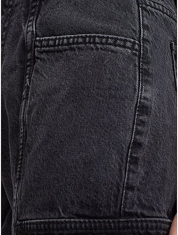 Jean cargo droit taille haute dilvin